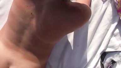 Insatiable brunette is having anal sex with many guys on one of the beaches of Mykonos - 12 image