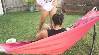 Beautiful Latina wife Jolla gets pussy eaten on a hammock - 10 image
