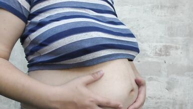 Wife outdoor with a huge cheating pregnant belly -Milky Mari - 11 image