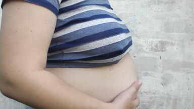 Wife outdoor with a huge cheating pregnant belly -Milky Mari - 6 image