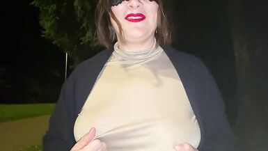 I went out for a Walk, Swallowed the Sperm. POV Deepthroat. Outdoor Sex & Blowjob. Flashing Tits. - 3 image