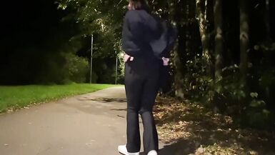 I went out for a Walk, Swallowed the Sperm. POV Deepthroat. Outdoor Sex & Blowjob. Flashing Tits. - 4 image