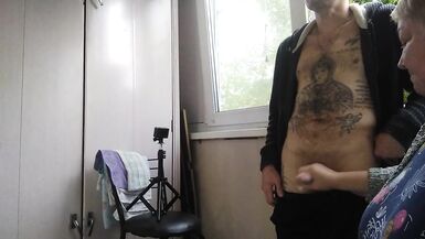 she jerks off my cock on a smoke break - 9 image
