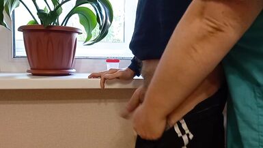 the nurse jerks off my cock takes the sperm for analysis - 2 image
