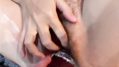 Surprise Double Penetration Dick in Asshole & Eggplant in Pussy / Russian Fisting / Wide Open Pussy - 13 image