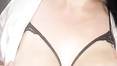 Anya Plays with her Milky Tits - 11 image