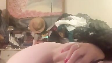 Cute BBW in Lingerie Teasing Huge Tits, Big Ass and Pretty Pussy - 4 image