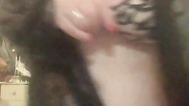 Cute BBW in Lingerie Teasing Huge Tits, Big Ass and Pretty Pussy - 5 image