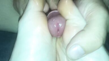 Amateur #footjob #86 Close up Footjob with Extreme Cumshot - 15 image