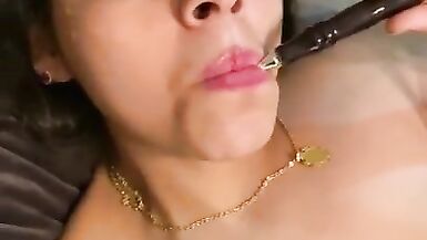 Xoco-Latina Smoking Fetish BJ and Fucking with Happy Cumshot ending - 14 image