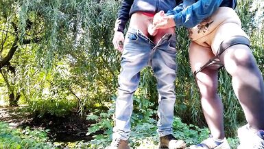 I helped a stranger to cum outdoor - 15 image