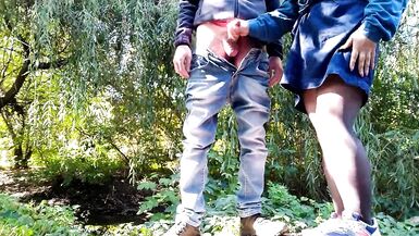 I helped a stranger to cum outdoor - 2 image