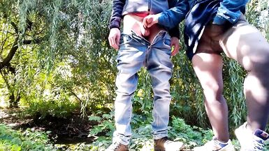 I helped a stranger to cum outdoor - 3 image