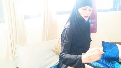 Shameless Muslim Girl Masturbating, Smoking, Inserting the Cigarette to Pussy on the Balcony - 12 image