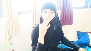 Shameless Muslim Girl Masturbating, Smoking, Inserting the Cigarette to Pussy on the Balcony