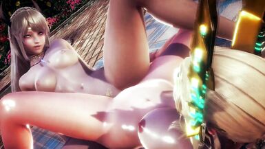 TWO LESBIAN ELVES ARRANGED HOT SEX IN THE FOREST | 3D Hentai - 14 image