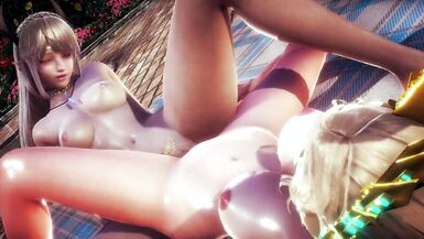 TWO LESBIAN ELVES ARRANGED HOT SEX IN THE FOREST | 3D Hentai - 15 image