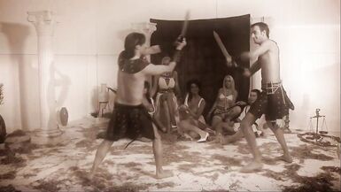 Roman soldier studs get to fuck a group of lusty half naked - 2 image