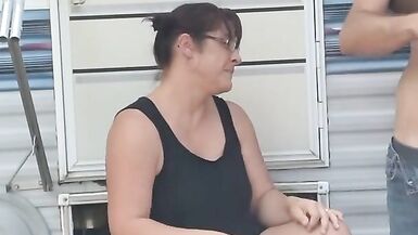 Fun at camp leads to cum on tits - 4 image