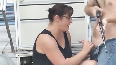 Fun at camp leads to cum on tits - 5 image
