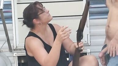 Fun at camp leads to cum on tits - 6 image