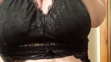 Trying on lingerie waiting for Daddy to get home bbw huge boobs milf - 9 image