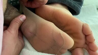 NYLON PANTYHOSE DOUBLE CUMSHOT (By Jossie Fox) - 1 image