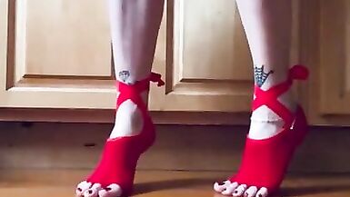 Sexiest toeless yoga sock show - 15 image