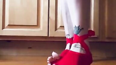 Sexiest toeless yoga sock show - 2 image