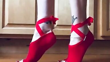 Sexiest toeless yoga sock show - 3 image