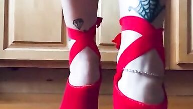 Sexiest toeless yoga sock show - 4 image