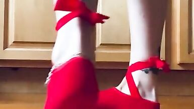 Sexiest toeless yoga sock show - 5 image