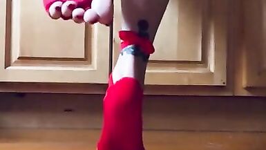 Sexiest toeless yoga sock show - 6 image